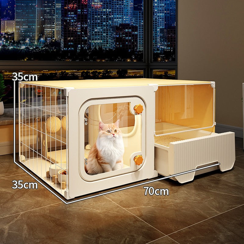 Panoramic Cat Cage Large Free Space Household Indoor