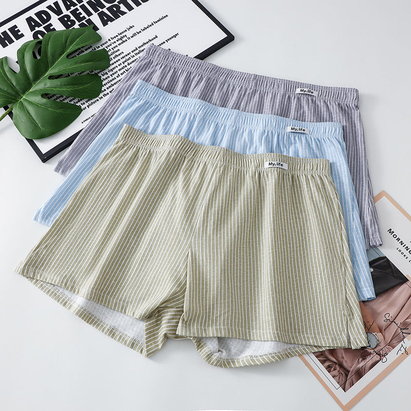 Men 100% Cotton Breathable Antibacterial Boxer Shorts teemdrop
