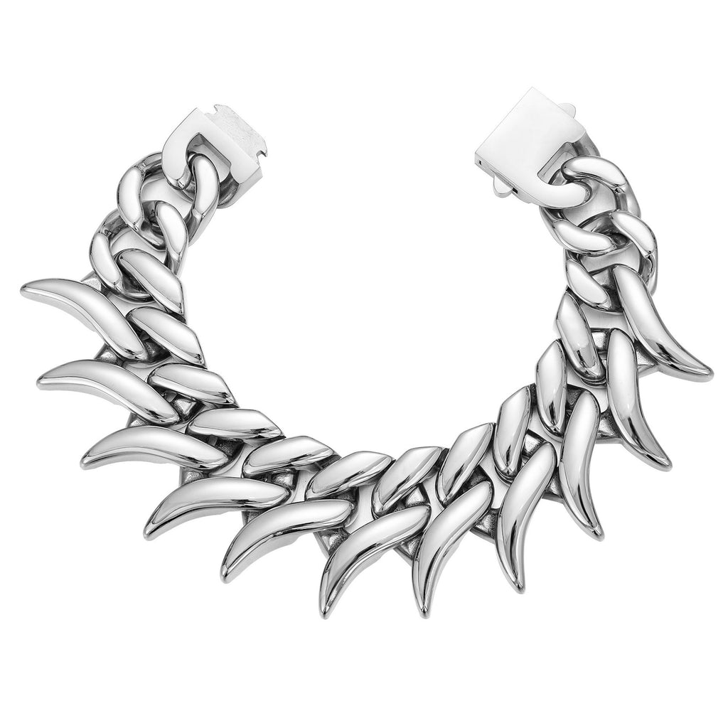 Cuban link necklace with spines teemdrop