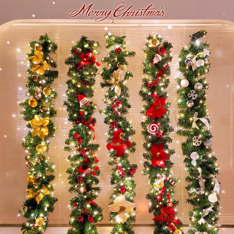 Christmas decorative rattan glowing rattan grass pine branch light string teemdrop