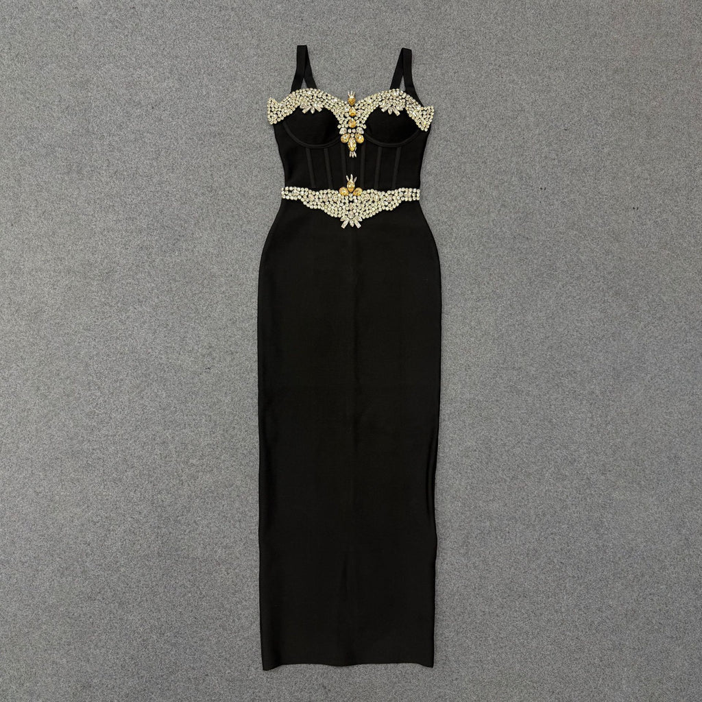 Strapless waist-cinching evening gown teemdrop