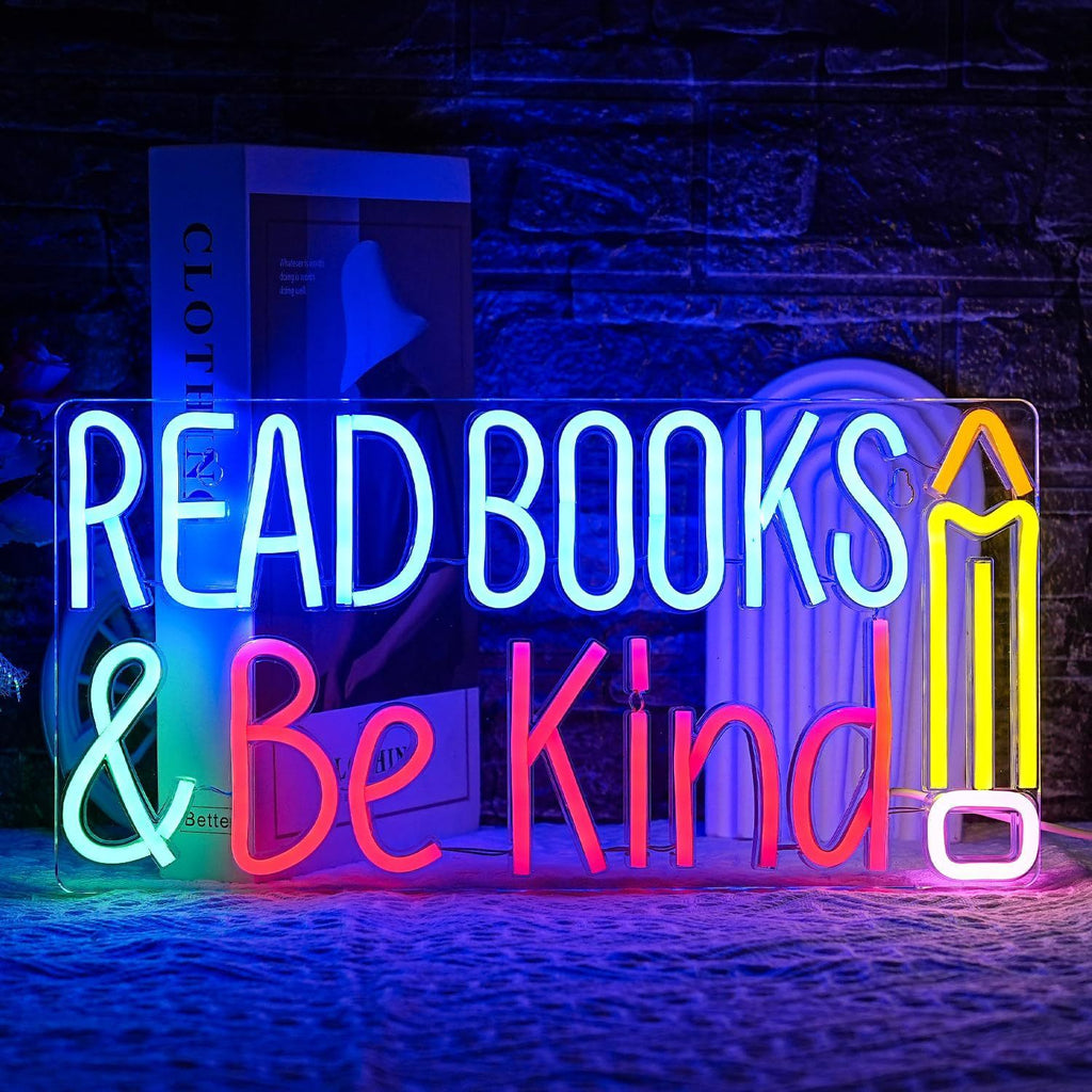 Dimmable LED Reading Neon Sign Wall Decor Light teemdrop
