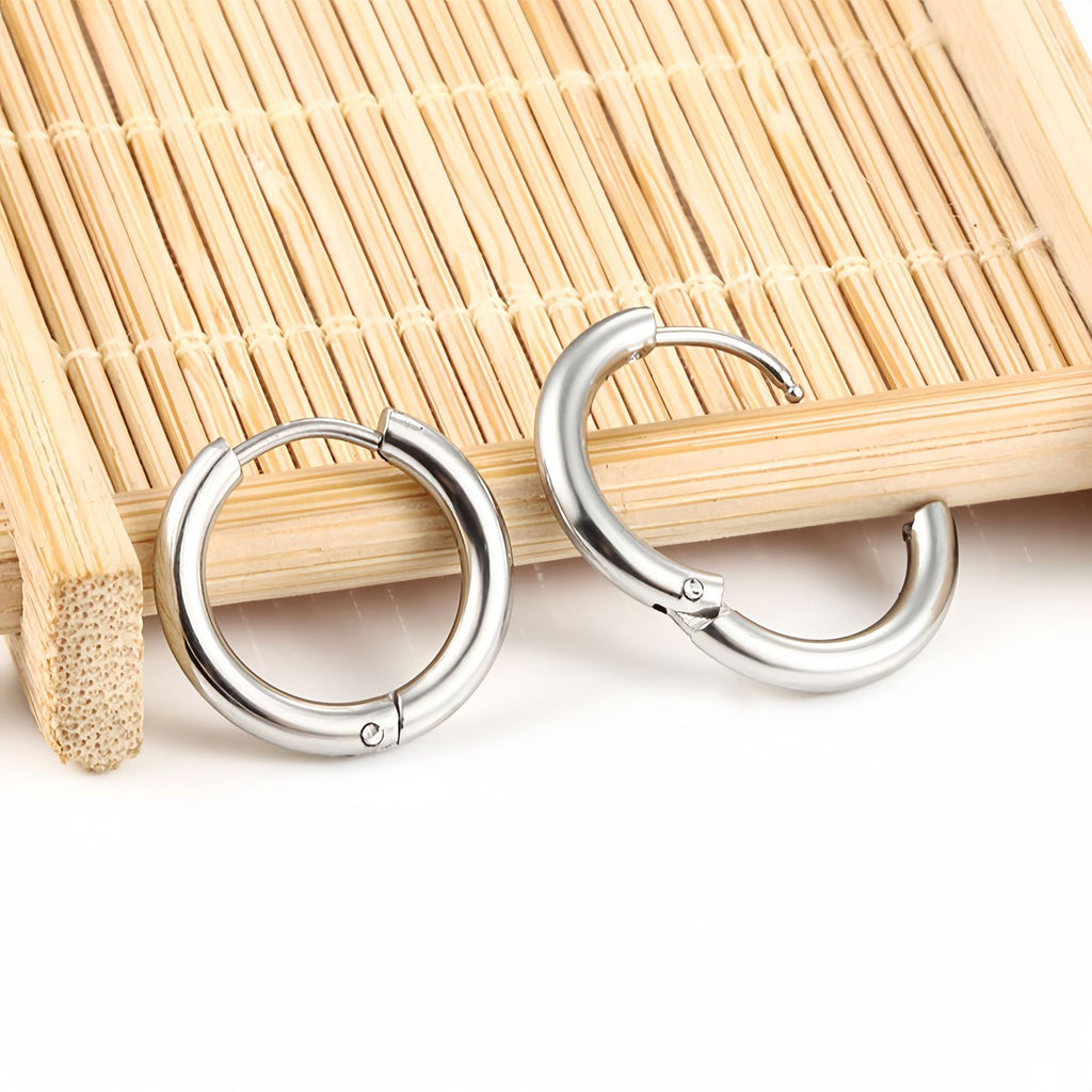 Round Plain Hoop Earrings Classic Minimalist Jewelry