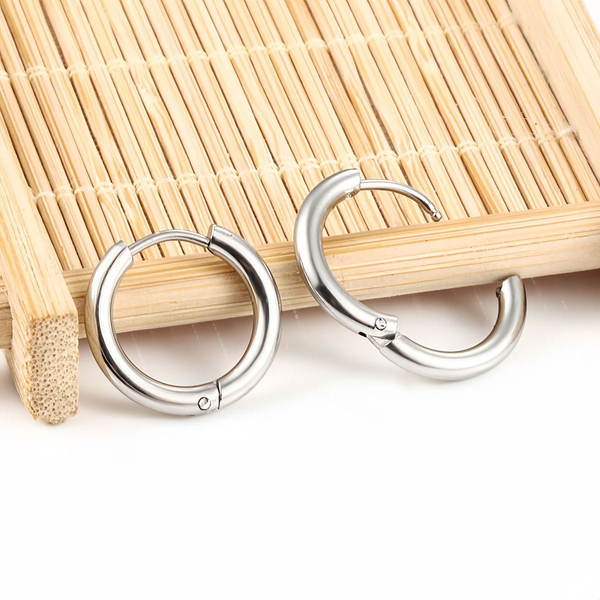 Round Plain Hoop Earrings Classic Minimalist Jewelry