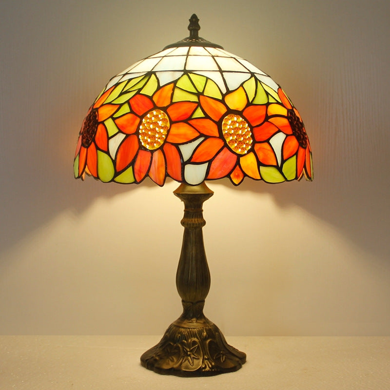 Table lamp stained glass 12 inch handmade lampshade teemdrop