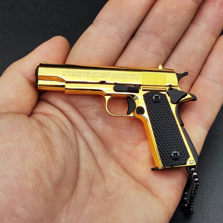 1:3 Scale 1911 Alloy Metal Gun Model Keychain Pendant, DIY Assembly