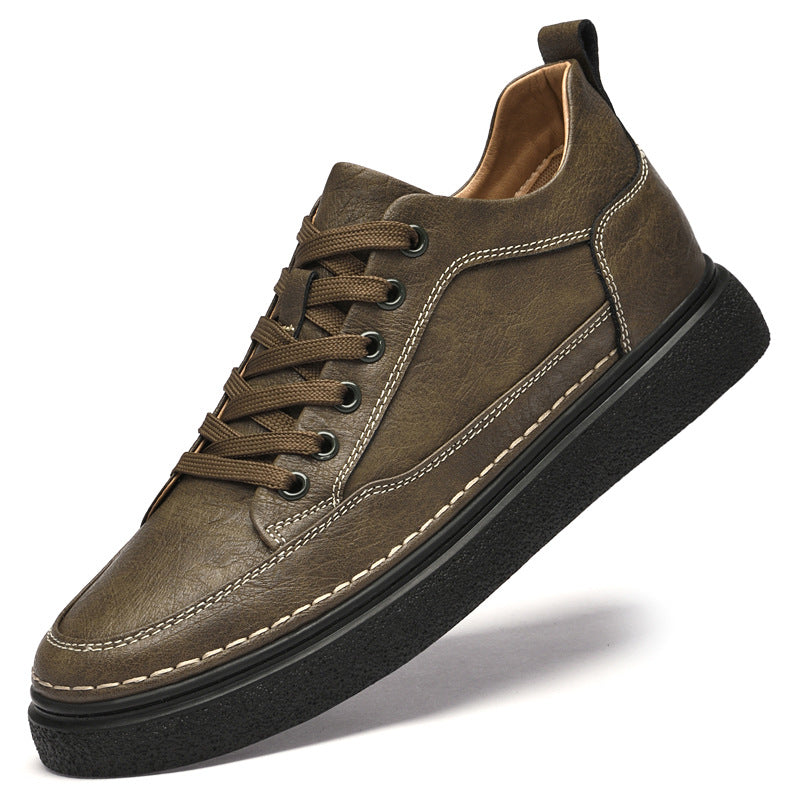 Men Height Increasing Casual Sneakers Lace-Up Invisible Lift Low Top Comfort Shoes teemdrop