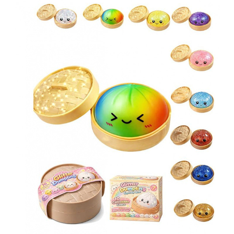 Shiny dumpling-shaped soft toy