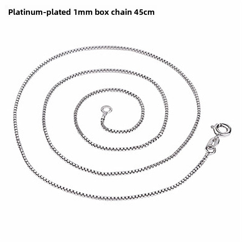 Drop-Shaped Imitation Silver Crystal Pendant Necklace