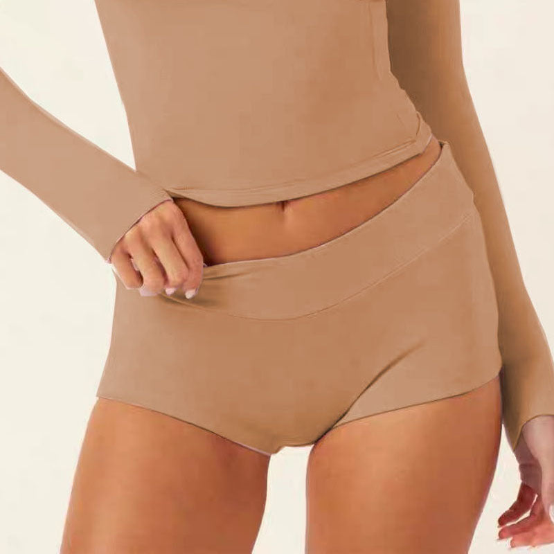 Women?s High Elastic Quick-Drying Long Sleeve Yoga Workout Top with Chest Pad teemdrop