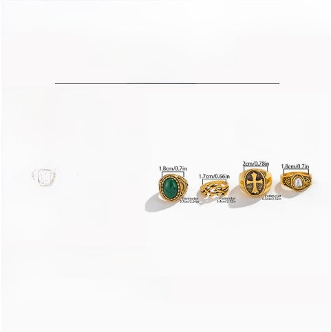 Men's Fashion Alloy Rings Set