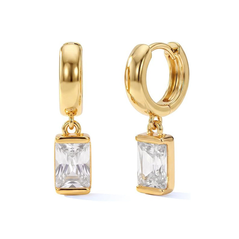 14K gold zircon earrings