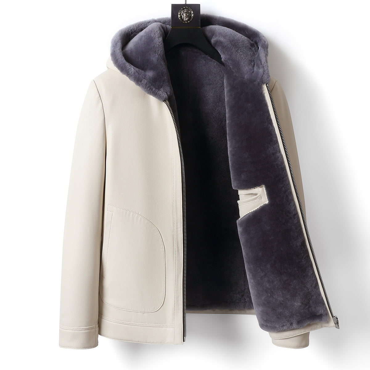 Men's winter leather-and-fur jacket teemdrop
