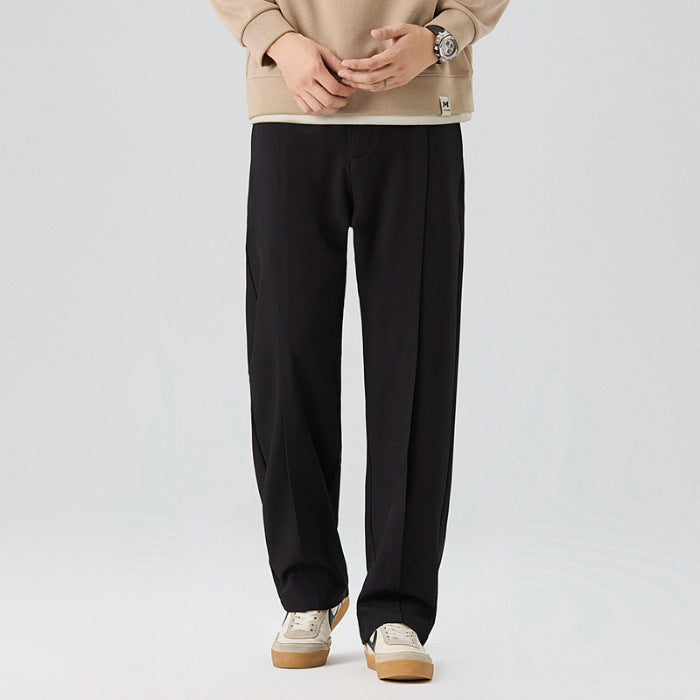 Men's Design Sense Loose Sports Trousers Straight Leg Wide Leg Pants teemdrop