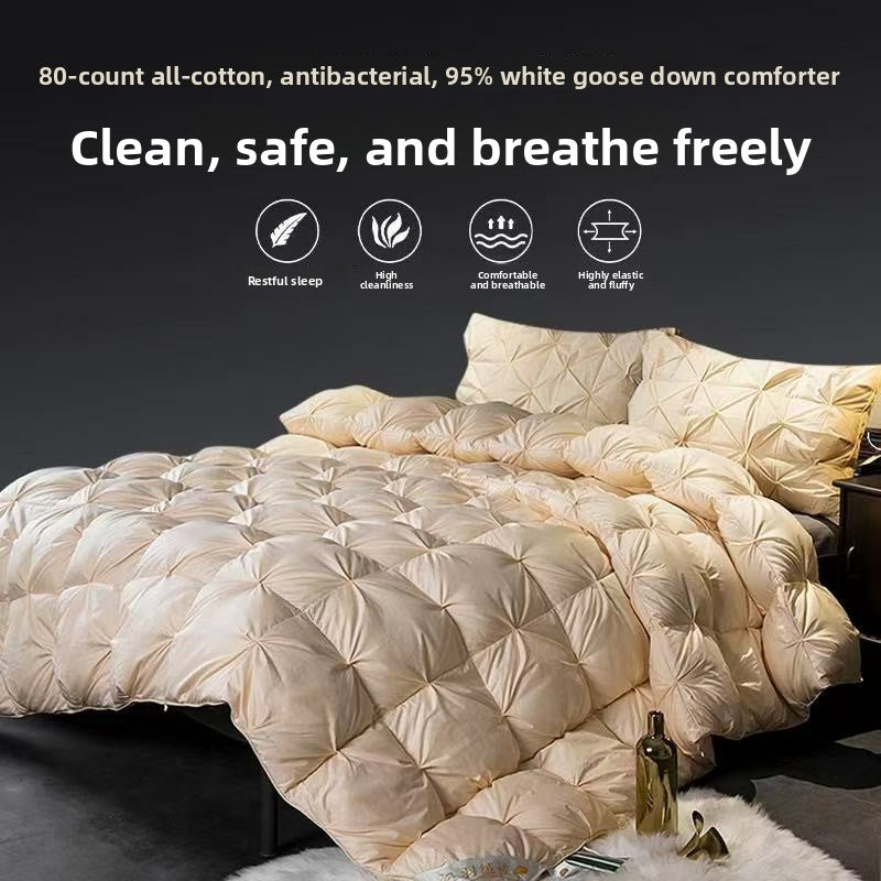 Premium White Goose Down Duvet for All Seasons