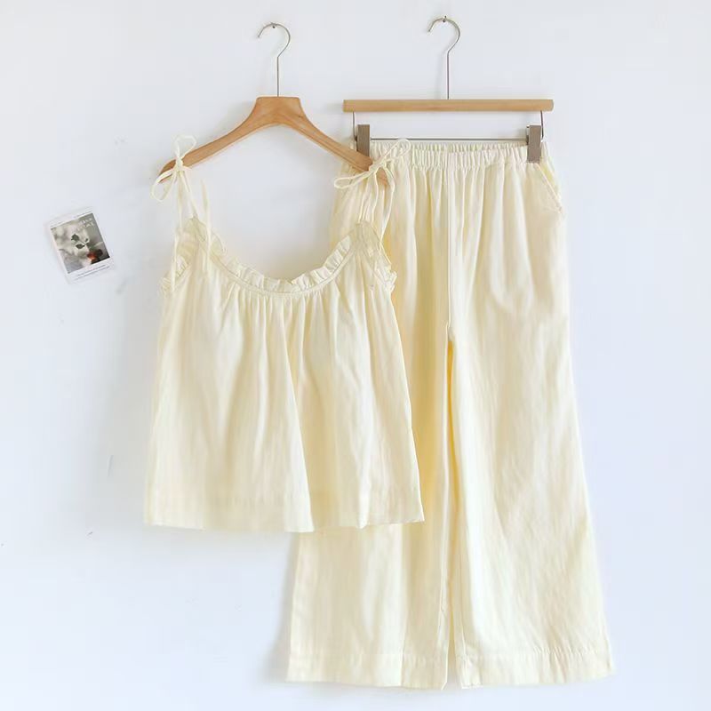 Womens Sleeveless Pajama Set with Suspenders