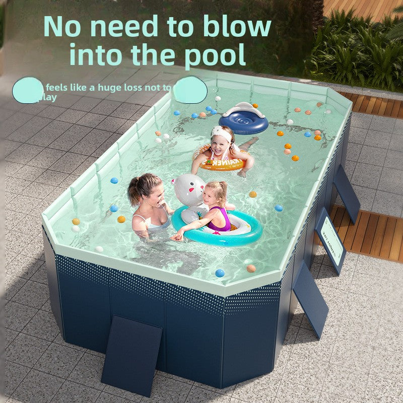 Thickened Wear-Resistant Non-Inflatable Foldable Paddling Pool Outdoor Children Household Swimming Pool teemdrop