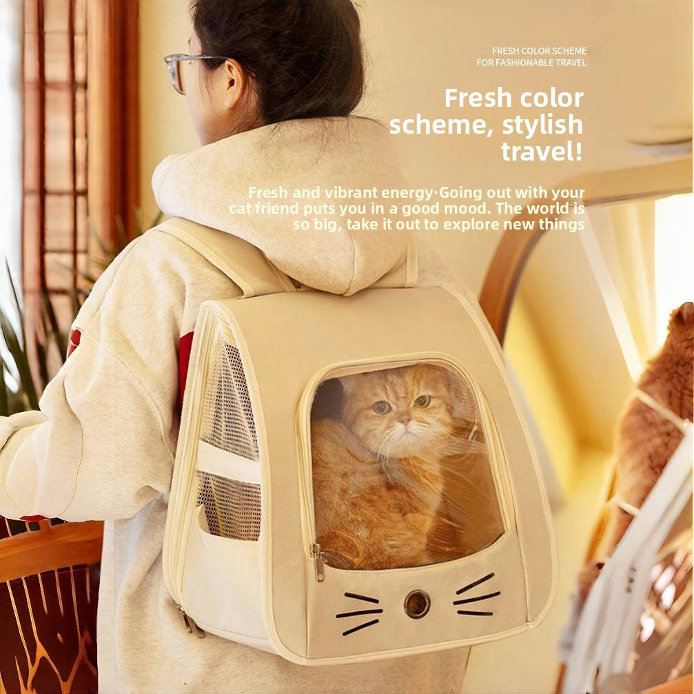 Pet Anti-Climbing Foldable Multi-functional Cat Backpack Cage