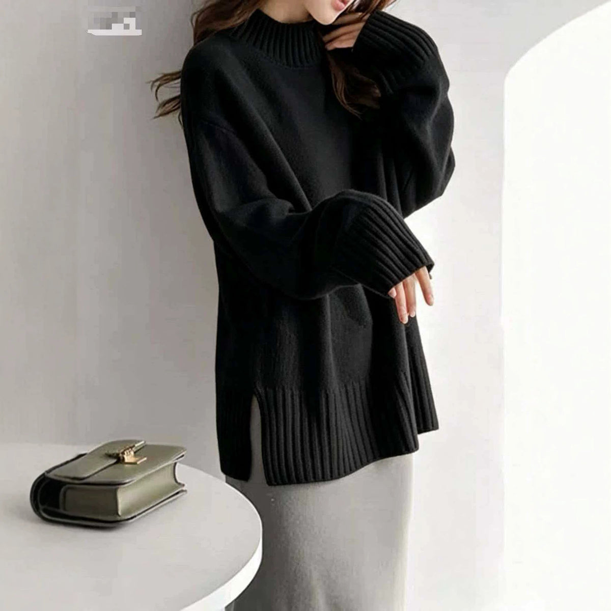 Base-layer pullover knit sweater teemdrop