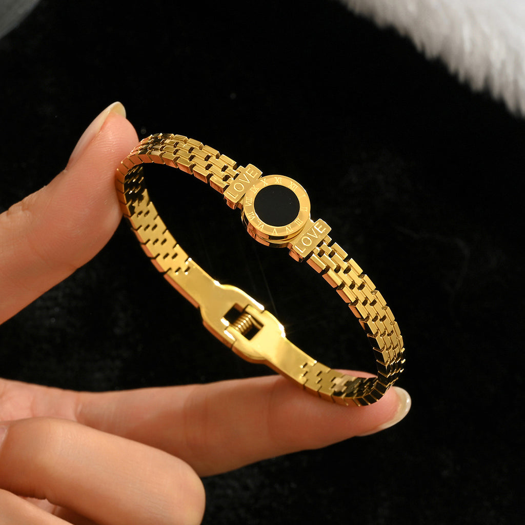 Gold-colored stainless steel bracelet teemdrop