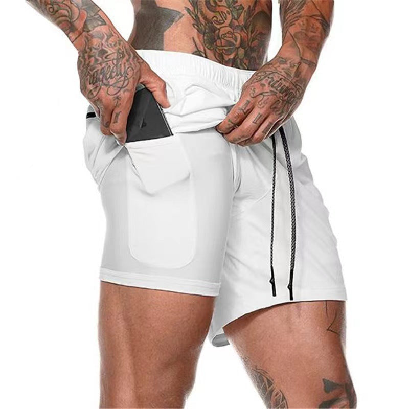 Men's Double Gym Shorts Jogging Quick-Dry