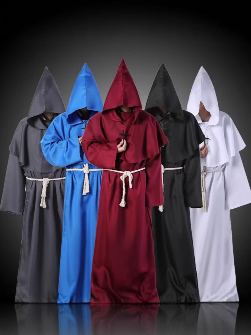 Medieval Monk Costume Cloak with Hood