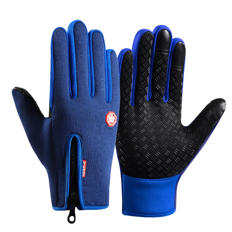 Winter Gloves Warm Touch Screen Men's Outdoor Sports Non-Slip Mountaineering Zipper Women's Ski Motorcycle Riding Gloves