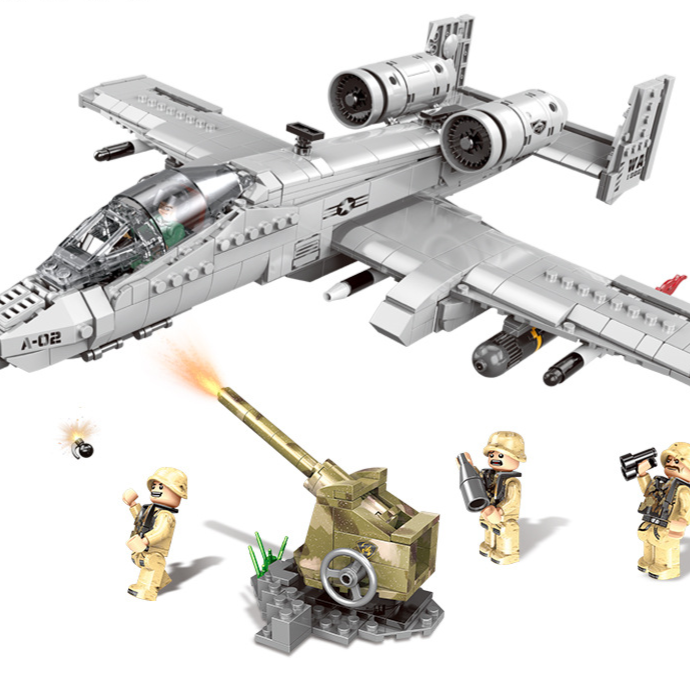 XB06022 A10 Fighter Military Building Blocks Set 961pcs DIY Assembly Toy Gift for Boys teemdrop