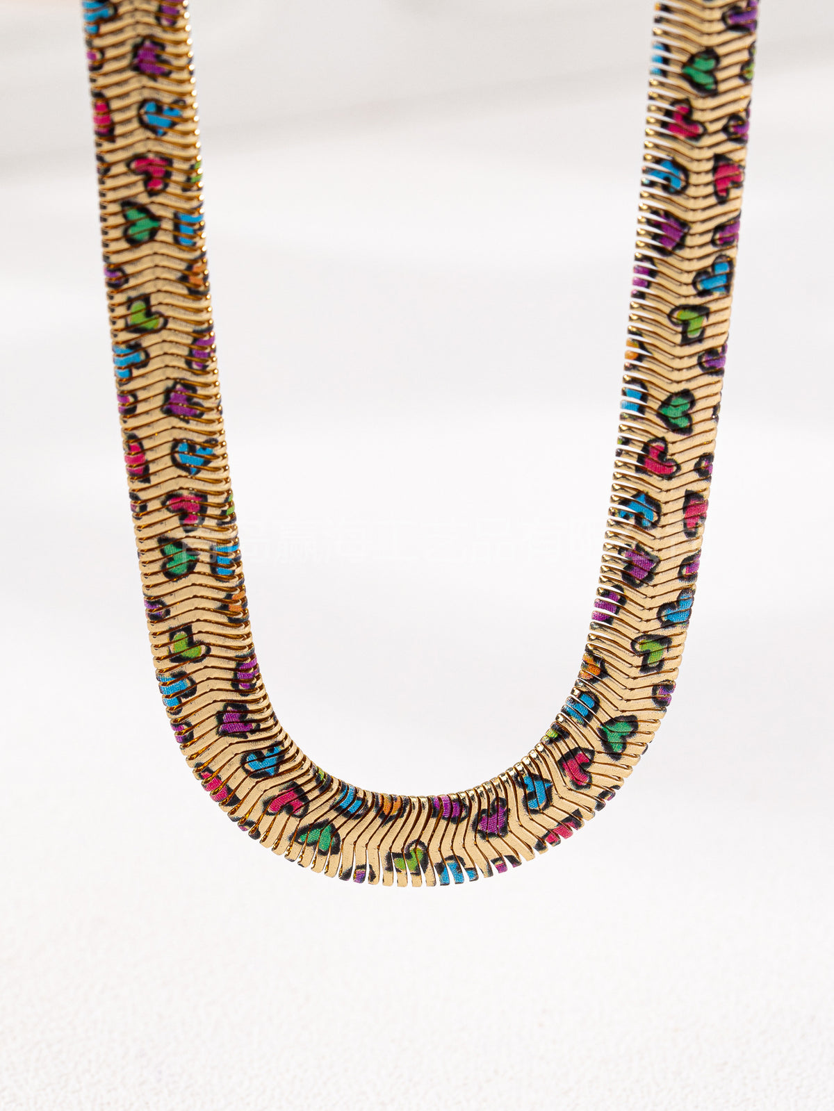 Exaggerated Alloy Snake Bone Chain Necklace Leopard Print Punk Collarbone Chain teemdrop