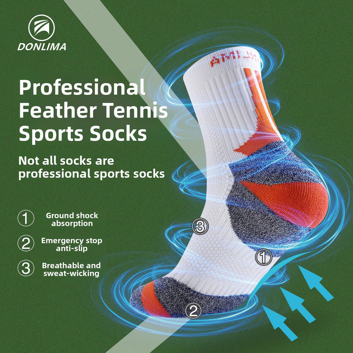 Thickened towel bottom anti-slip breathable quick-drying mid-foot tube socks teemdrop