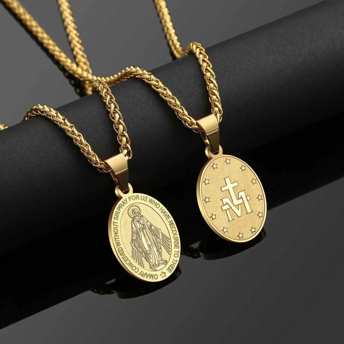 Retro oval double-sided pendant teemdrop