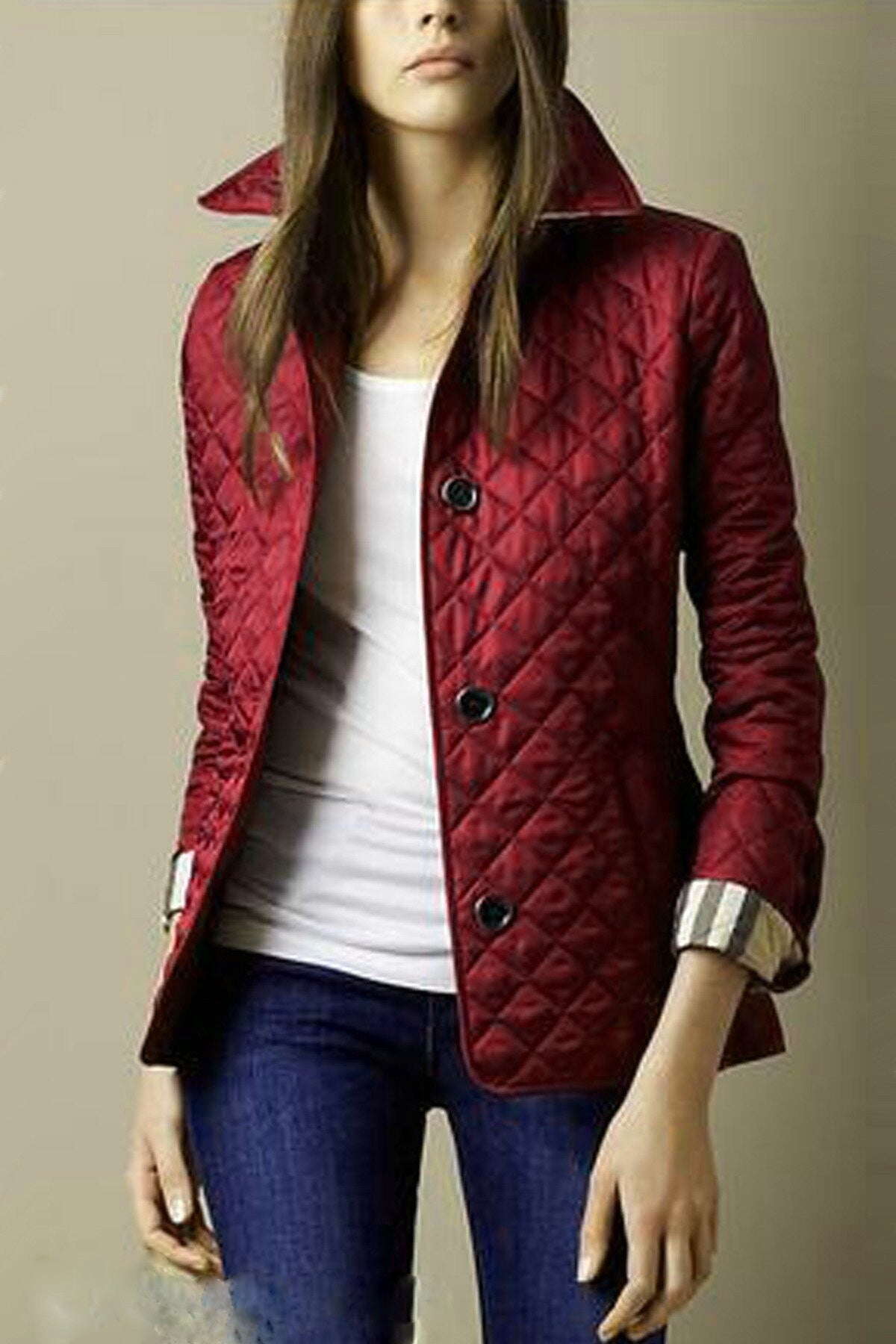 Elegant Lapel Slim Fit Thick Warm Cotton Coat teemdrop