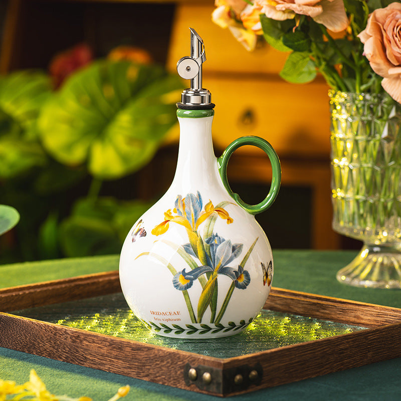 Garden ceramic oil pot for kitchen teemdrop