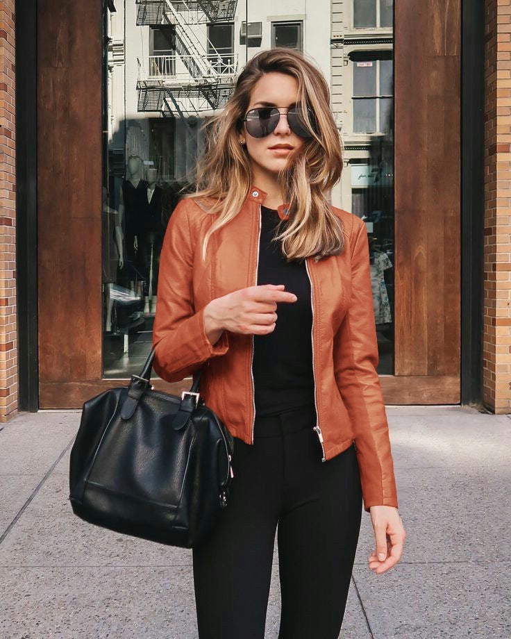 Womens PU Leather Jacket