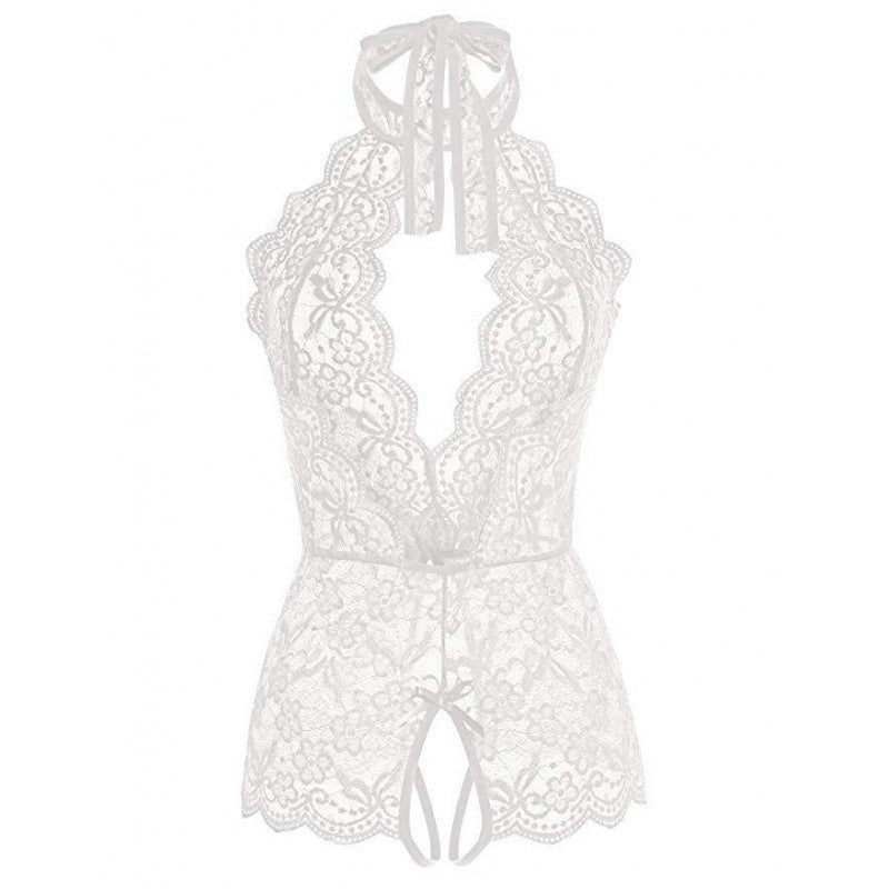 Women Sexy See Through Lace Spandex Bodysuit Cute Lingerie Jumpsuit teemdrop