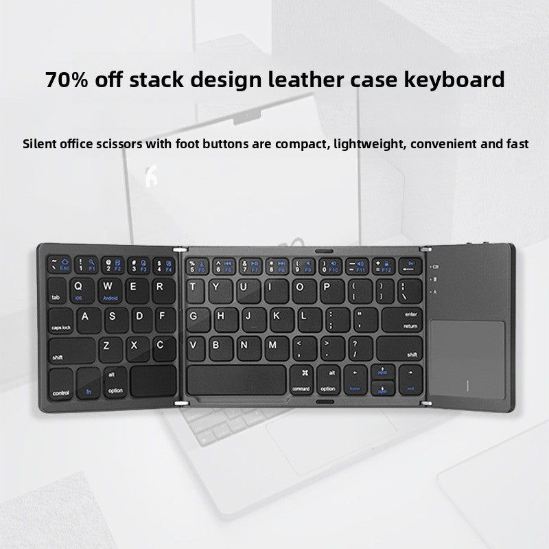 Three-Fold Ultra-Thin Wireless Bluetooth Keyboard