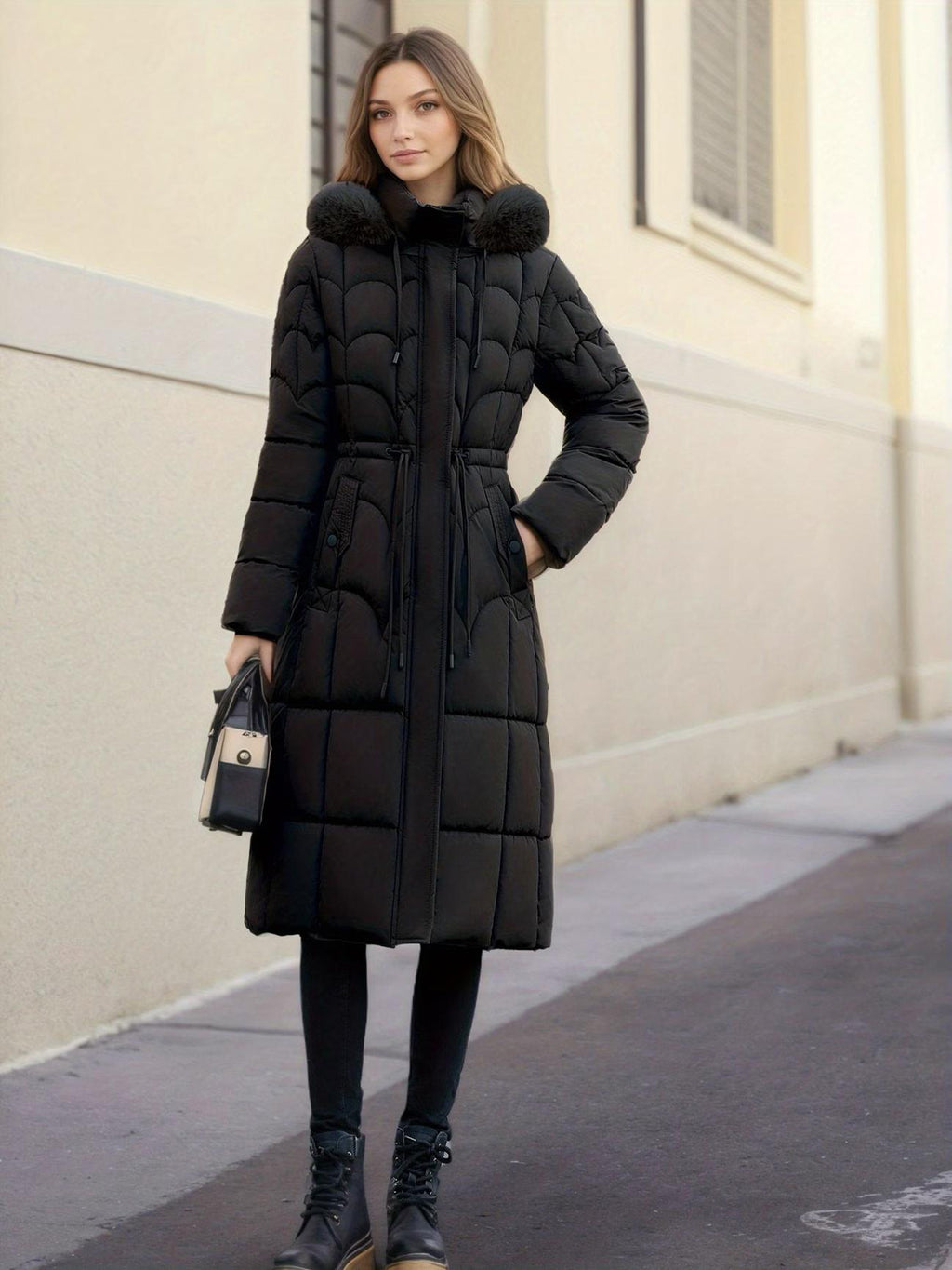 Women's Long Cotton-Padded Coat teemdrop
