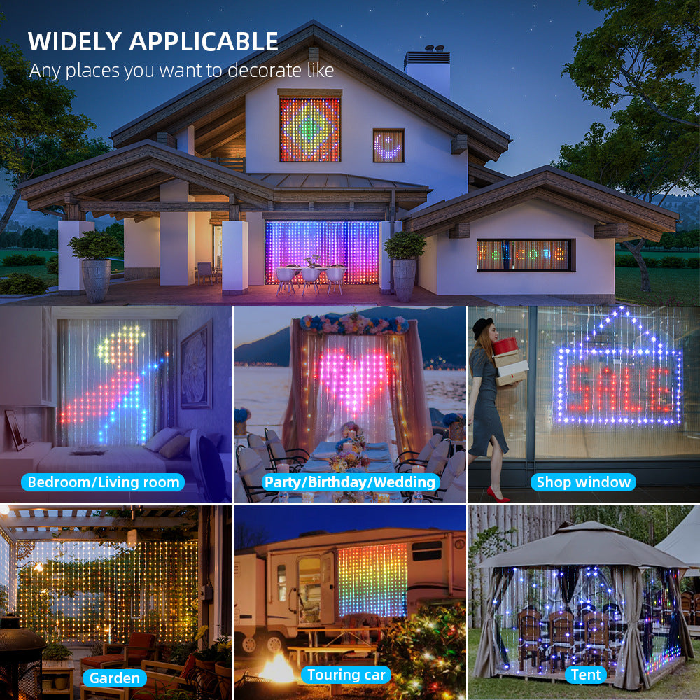 Smart RGB Colorful Graffiti Curtain Lights teemdrop