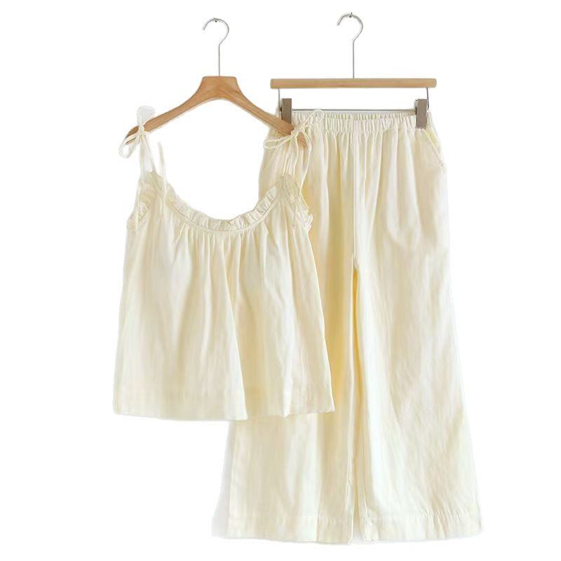 Womens Sleeveless Pajama Set with Suspenders