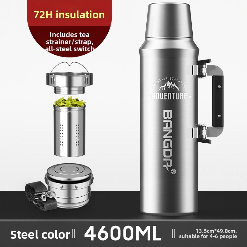 Stainless Steel Insulated Thermos Flask Large Capacity Outdoor Travel Water Bottle