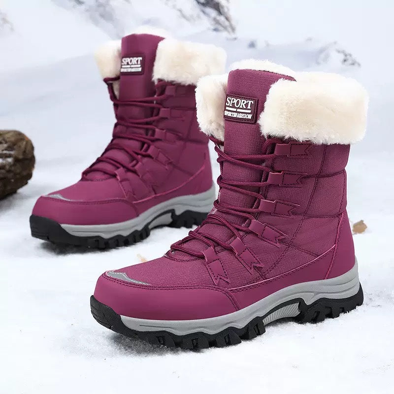Womens Warm Fleece-Lined Winter Snow Boots