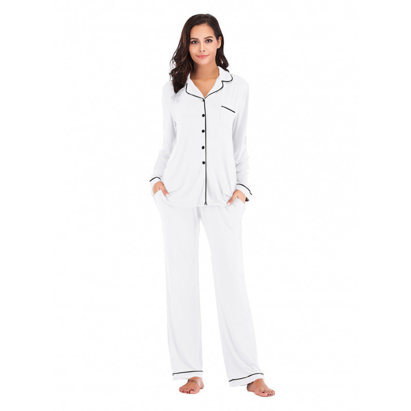 Women's cardigan long-sleeved long pants set pajamas teemdrop
