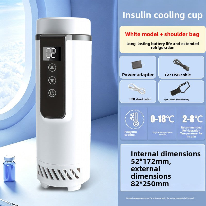 Portable Insulin Refrigerated Cup with Digital Display