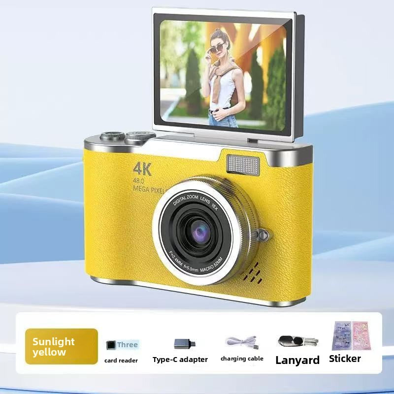 4K Digital Camera Retro CCD Style HD Selfie Camera with Phone Transfer for Students and Travel Photography teemdrop