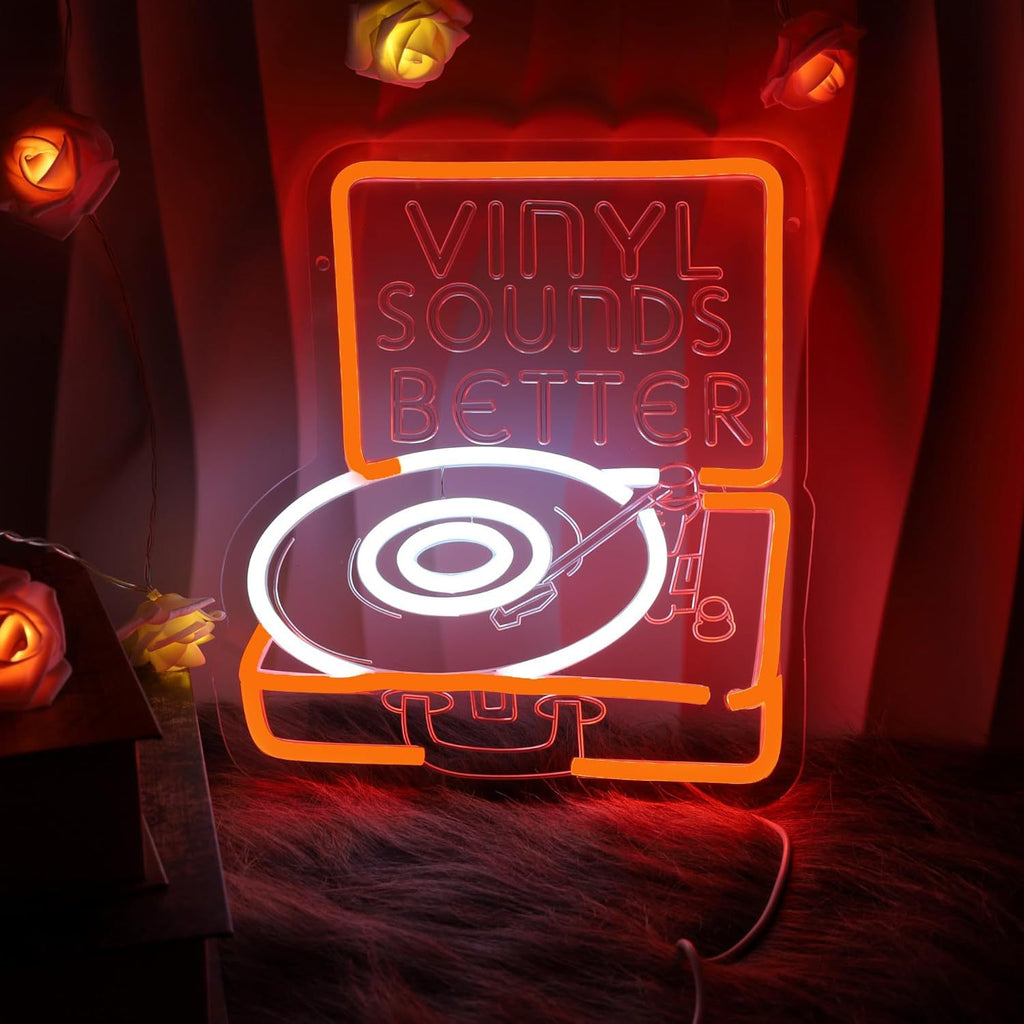 Record Player LED Neon Light Sign teemdrop