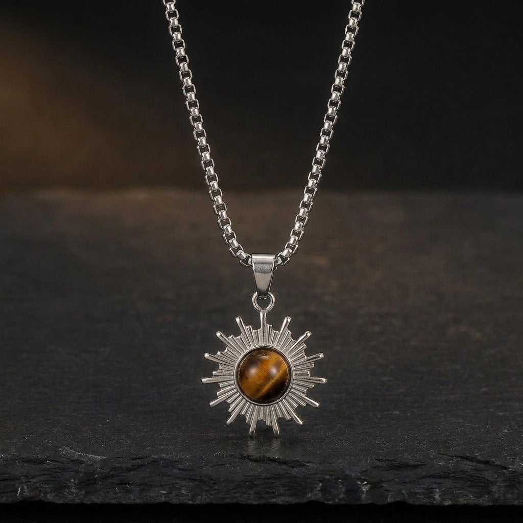 Sun Flower Tiger Eye Necklace