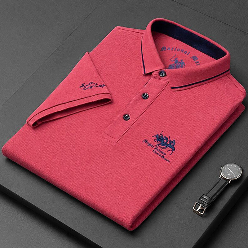 Men's Short Sleeve Embroidered Polo Shirt