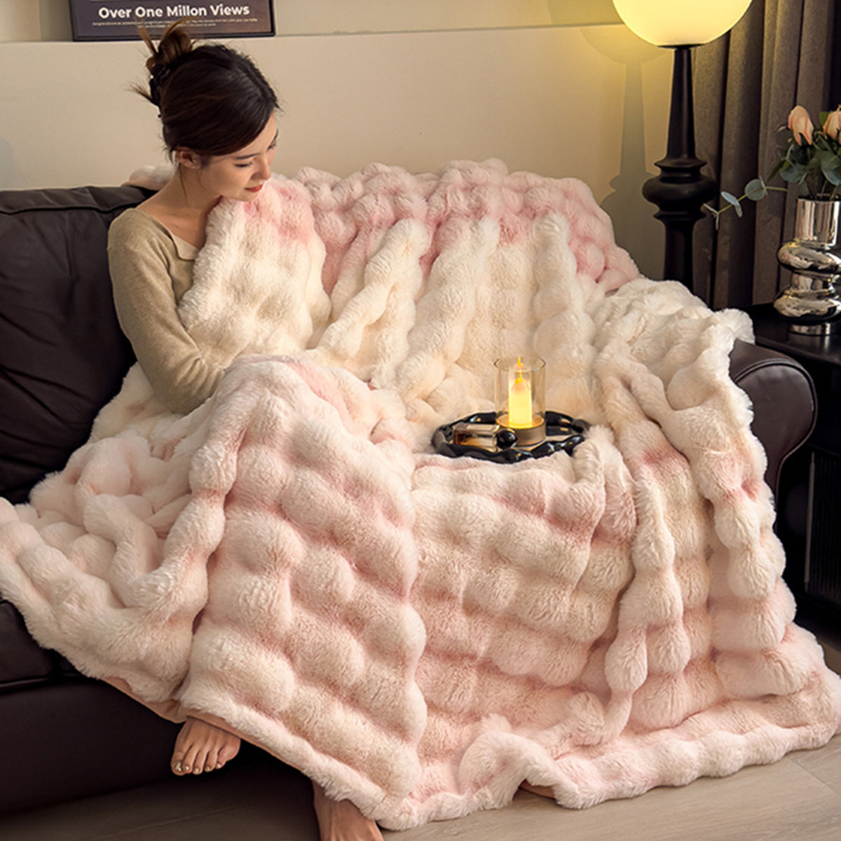 Plush milk velvet blanket teemdrop