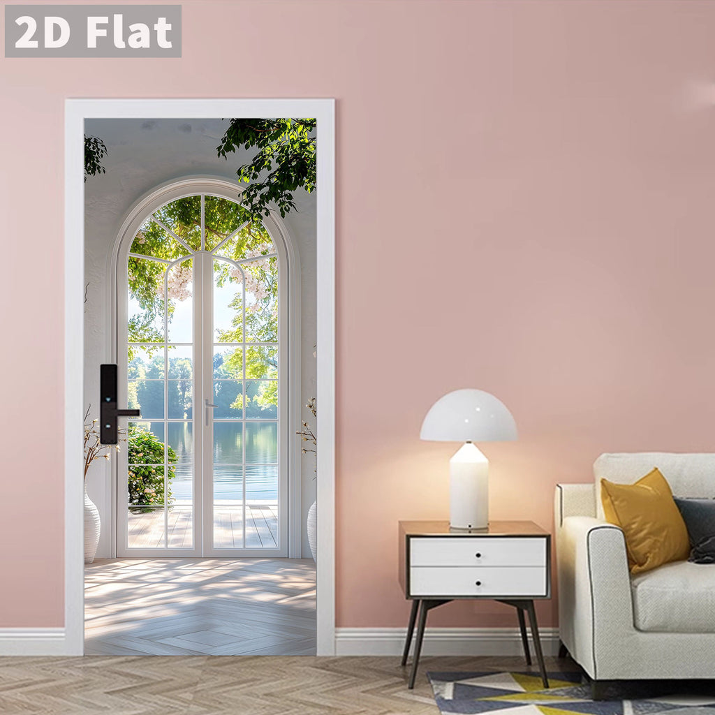 Creative Wooden Door Refurbished Door Stickers Wall Stickers teemdrop