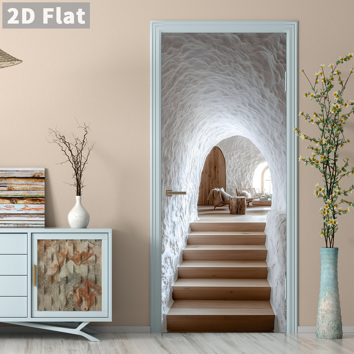 Creative Wooden Door Refurbished Door Stickers Wall Stickers teemdrop